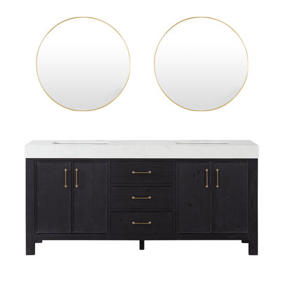 Cassatt 72"" Double Bathroom Vanity Set with Mirror -  Birch Lane™, 43CD6F0AA0DF4262952E6EA3E81BF353