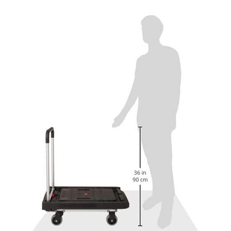 Magna Cart Black Aluminum Folding Platform Transport Cart with 500 LB Capacity
