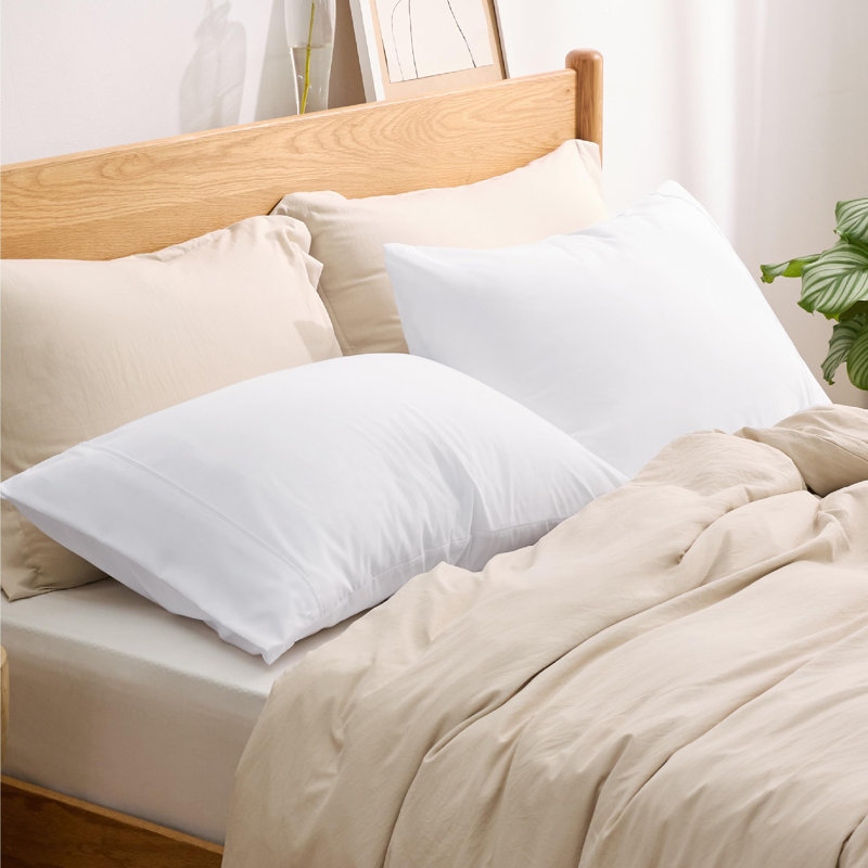 Bedsure Decorative Boho Pillow Shams With Envelope Closure, Queen Pillow Case, White