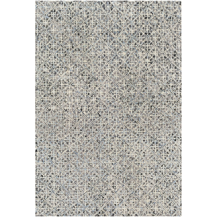 Tapis gris / brun en laine touffeté à la main Wimmer