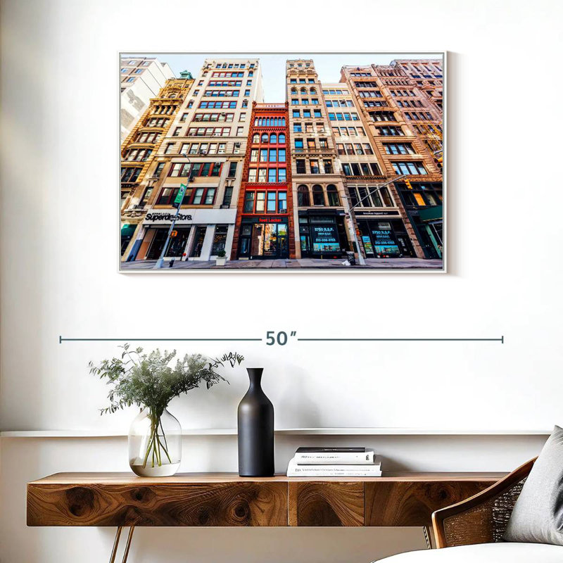 Bâtiments à Tribeca, Cadre flottant blanc, 37 po x 25 po