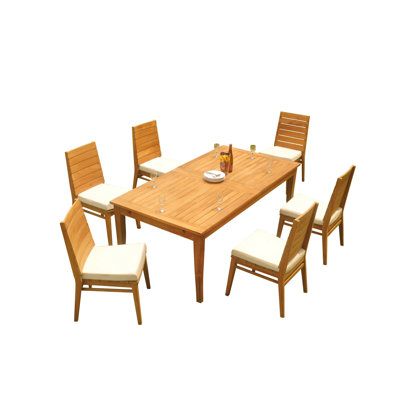 Outdoor 7 - Piece Teak Dining Set