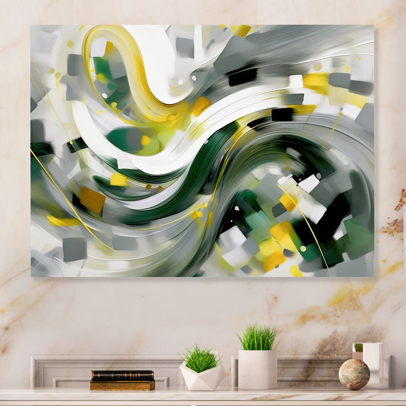 «Dynamic Waveforms I» sur métal, H 24 po x l 32 po
