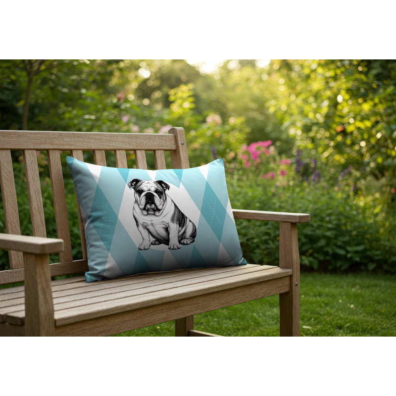 Oreiller réversible intérieur / extérieur Bulldog, 25 x 18, Teal