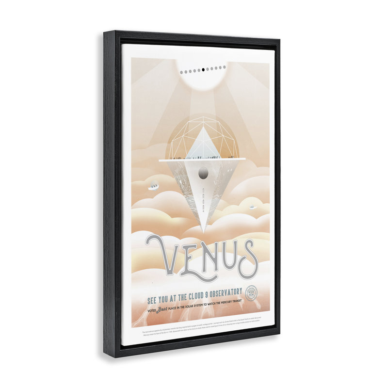 Toile flottante encadrée «Venus Space Exploration» par Jet Propulsion Labs, Cadre flottant noir de jais, H 31 po x l 21 po