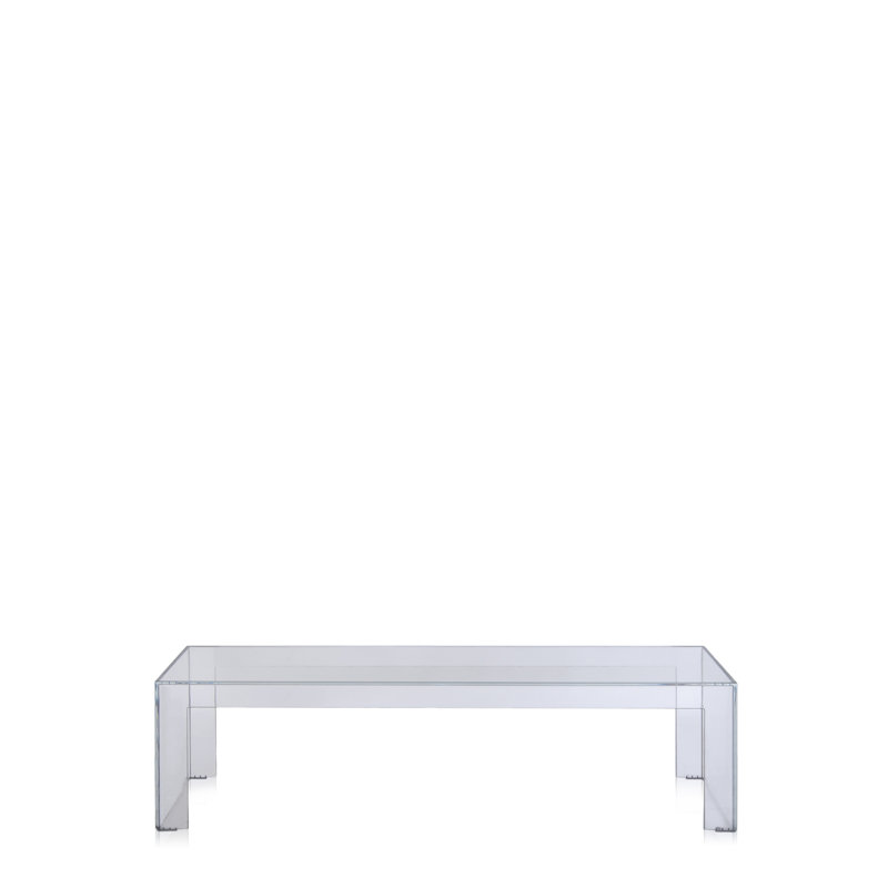 Invisible Coffee Table, 12.4" H x 47.24" L x 15.75" W, Transparent Crystal