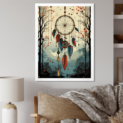 «Dreamcatcher Forest Vintage Boho Illustration», reproduction d'art sur toile