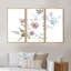 «Blue and Pink Wildflowers I», ensemble d'art mural sur toile encadré traditionnel de 3-738536471-738536467