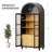 71" Arched Bookcase With Glass Doors And Solid Wood Legs - Versatile Display Cabinet & Kitchen Pantry Storage Cabinet