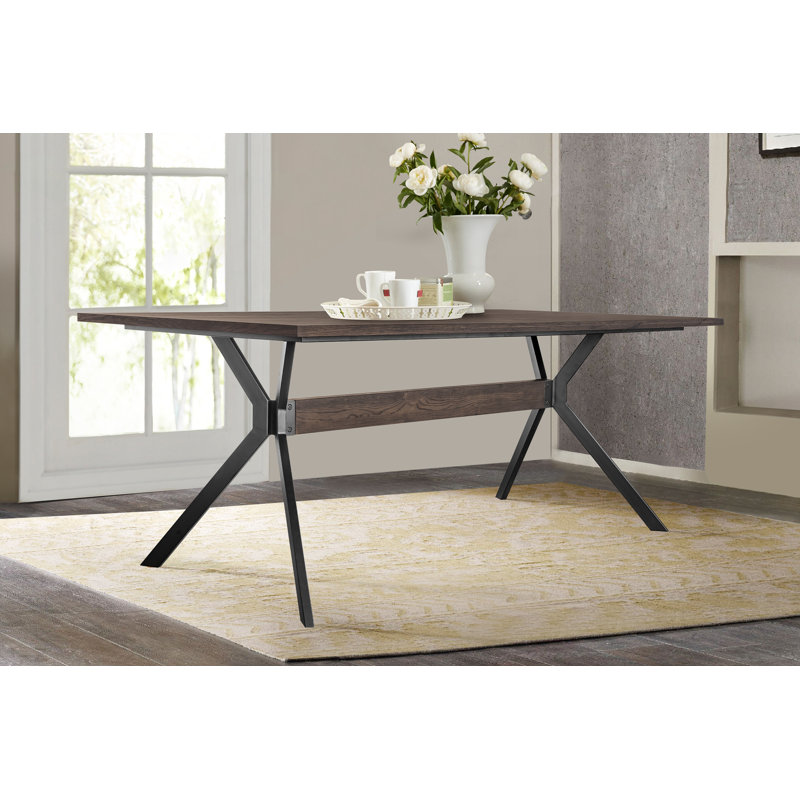 Alyshia Metal Top Dining Table, Light Brown