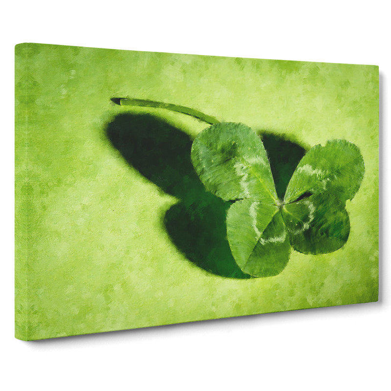 Irish Four Leaf Clover - Wrapped Canvas Painting, 40cm H x 60cm W x 3cm D