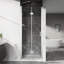 Porte de douche pivotante en verre trempé de 1/4 po de 6 mm avec cadre en aluminium, réversible pour une ouverture à droite ou à gauche, facile à installer dans la salle de bain avec un système de hauteur de 72 po et des charnières en alliage de zinc rouille-131256341