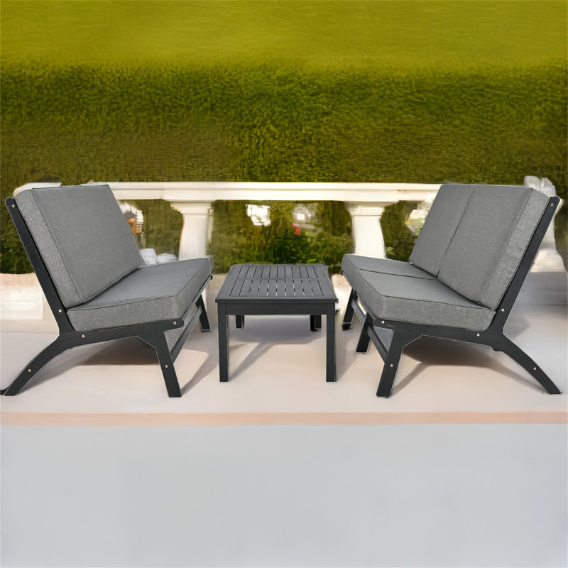 4 - Person Patio Conversation Set, Black