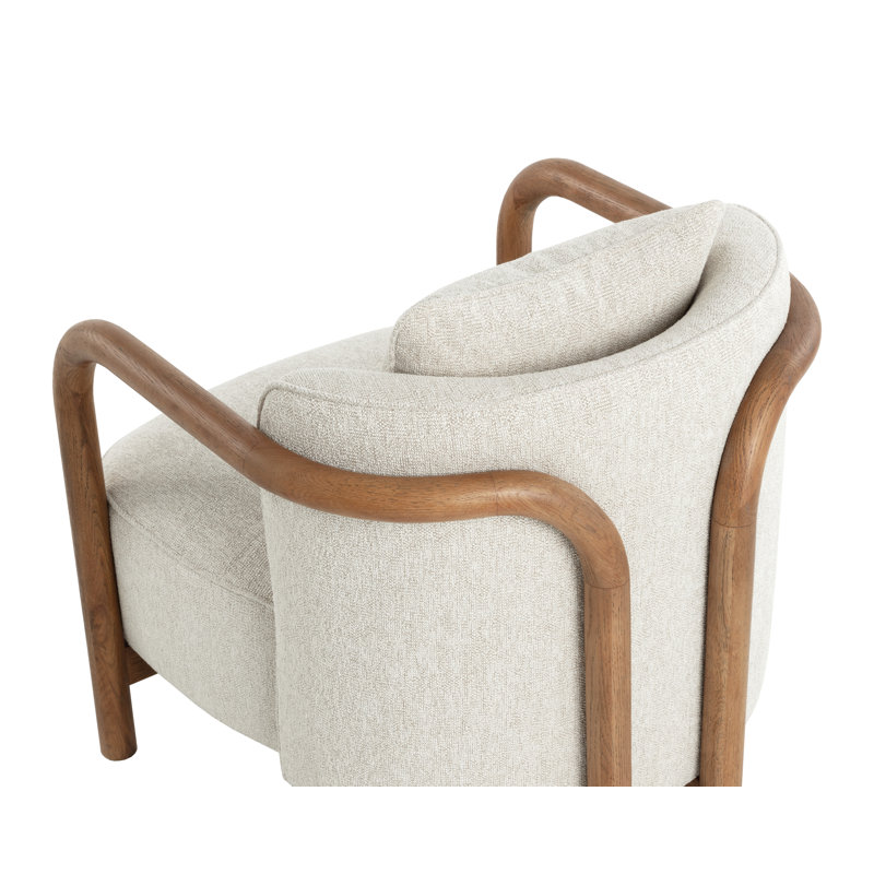 Lounge Chair, Beige Polyester