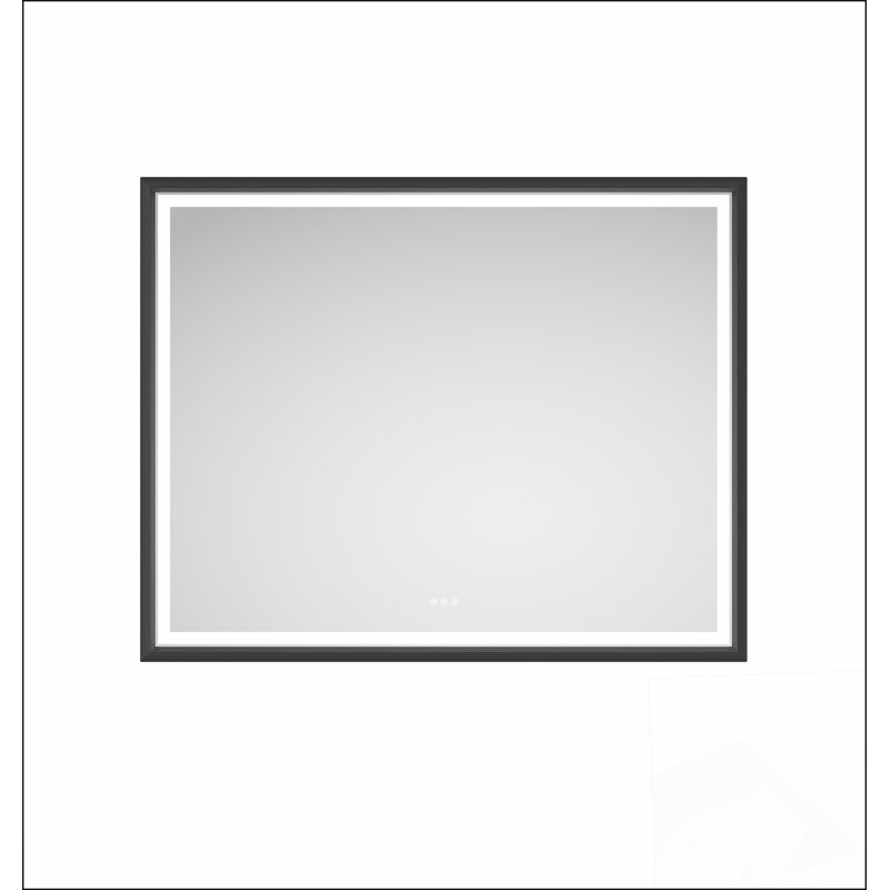 60 x 48 Inch LED Bathroom Mirror with Aluminum Frame, Wall Mounted Vanity Mirror, Anti-Fog, Memory, 3 Colors, Stepless Dimmable