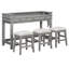 Ensemble de table de salle à manger 4 pièces pour 3 personnes, ensemble de table de cuisine et chaises avec 3 tiroirs de rangement, idéal pour les petits espaces (gris clair)
