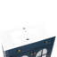 Meuble-lavabo bleu 35,6 po avec verre, éclairage activé par le mouvement, 2 armoires, design, d'inspiration médiévale, lavabo intégré et évier automatique Mid-Century avec beaucoup d'espace de rangement, style et preuve-130795495