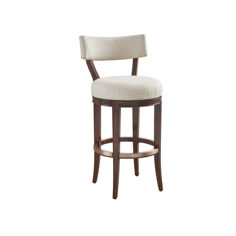 Rendezvous Swivel Upholstered Bar Stool, Beige, Bar Stool (30” Seat Height)