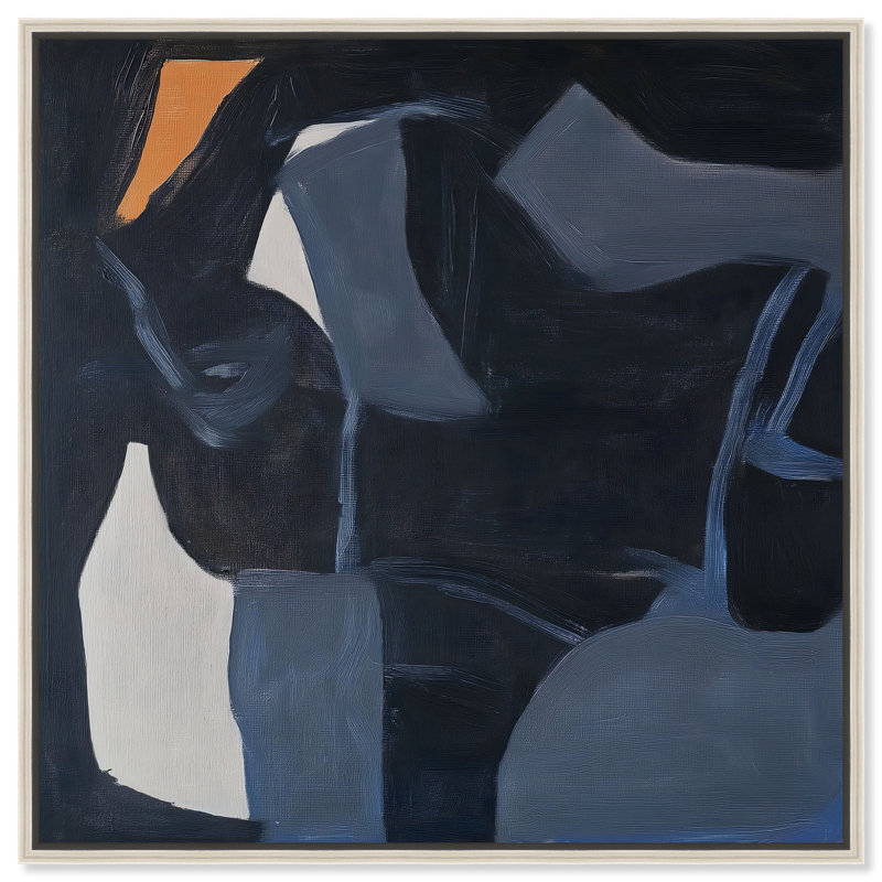 Obscured Voices II Canvas Abstract Print by Oliver Gal, Black Frame, 12 x 12, 17"H x 17"W, Silver Frame