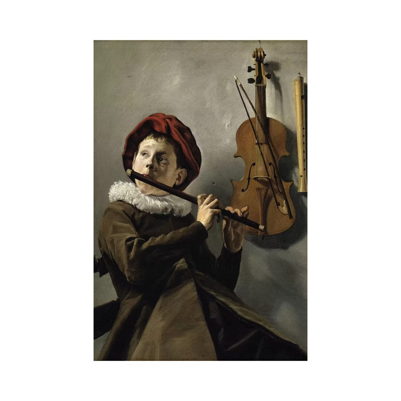Boy Playing The Flute, C.1630 by Judith Leyster - Wrapped Canvas Painting, 66.04cm H x 45.72cm W x 1.905cm D