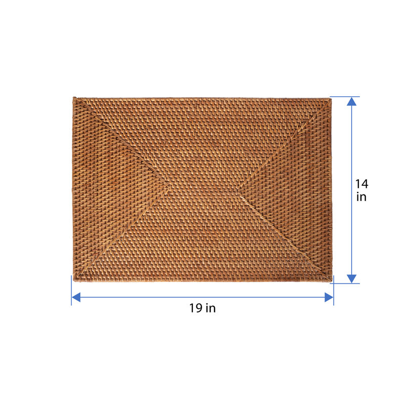 Bavan Jute No Pattern Rectangle Placemat, Brown