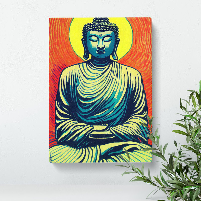 Buddha And The Sun - Wrapped Canvas, 60cm H x 40cm W x 3cm D