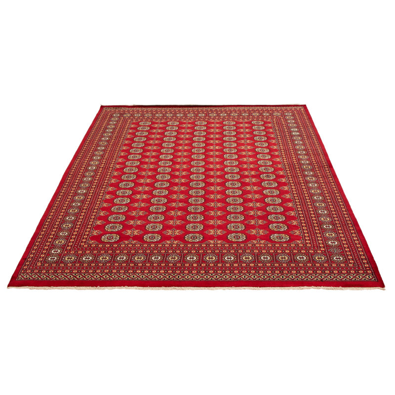 Tapis rouge foncé Finest Peshawar Bokhara 8 pi 2 po x 9 pi 6 po