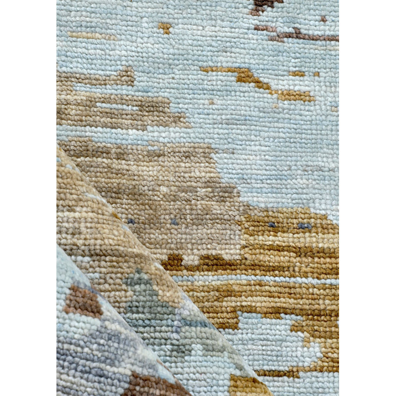 Tapis bleu / bleu clair / orchidée nouvel âge Peterson 7 pi 11 po x 9 pi 7 po Peterson