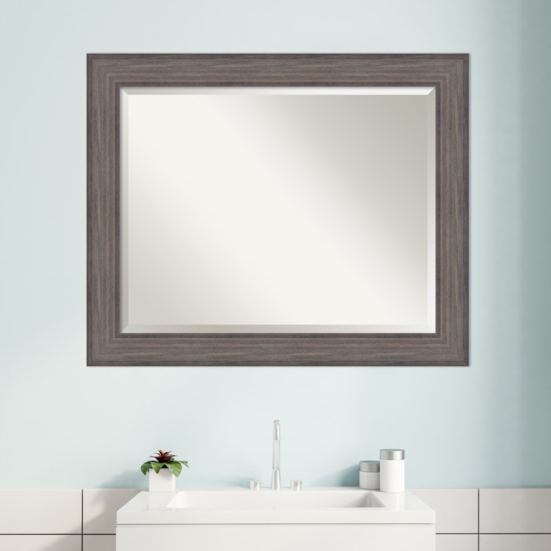 Heidenreich Wood Flat Wall Mirror, 27.25" H x 33.25" W