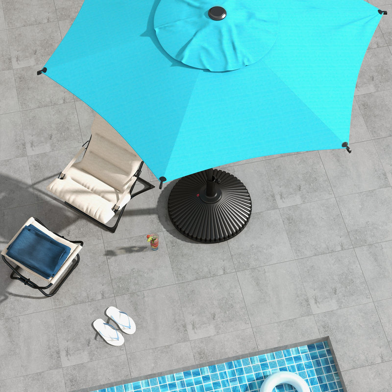 Parasol de marché 108 po Lyon, Turquoise, L 90 po x P 90 po
