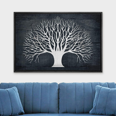 Abstract Tree " Dark Wood Effect Panel Retro Vintage Forest Tree Silhouette Nature Modern Art Farmhouse Country "