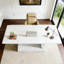 Bureau d'ordinateur de bureau en faux marbre-1096758643