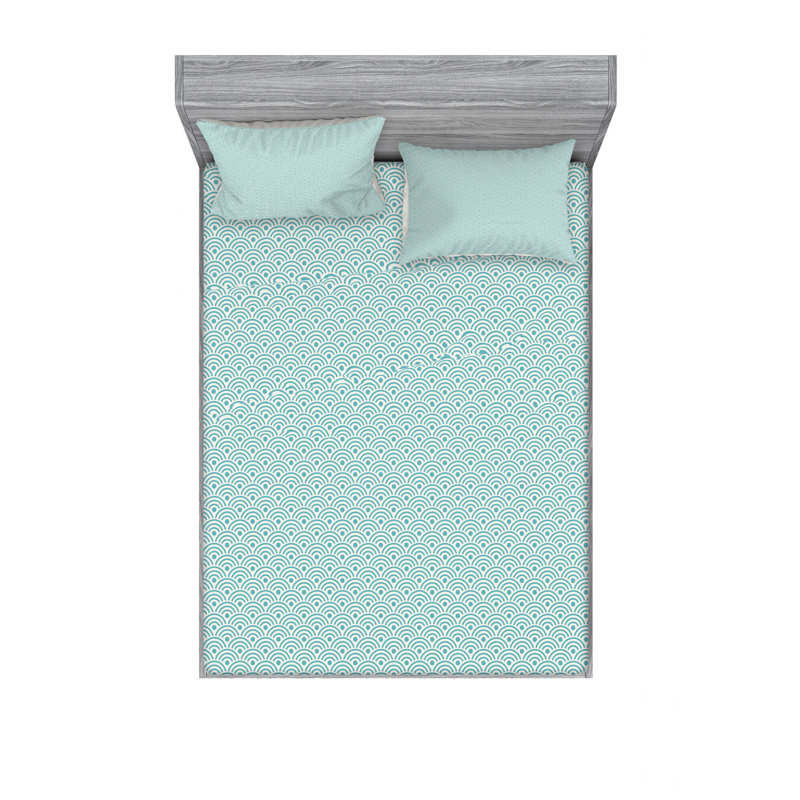 Microfiber Geometric Sheet Set, Queen Sheet Set with Fitted Sheet