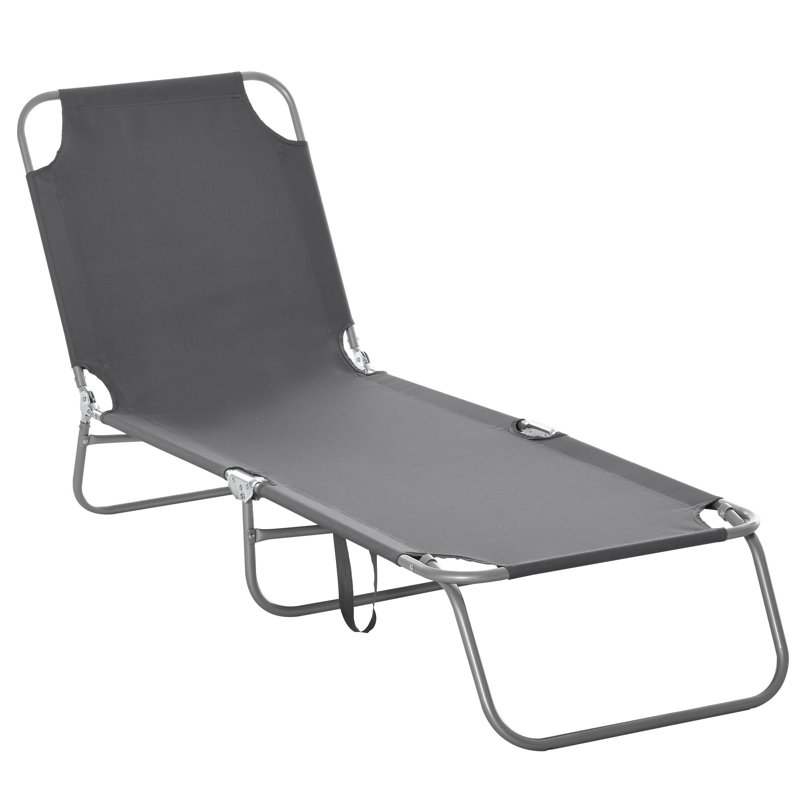 Chaise longue inclinable 70,75 po Mallon, gris