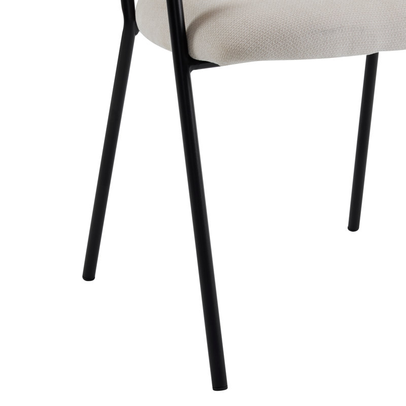 Dones Fabric Upholstered Dining Chairs, Beige, Set Of 6