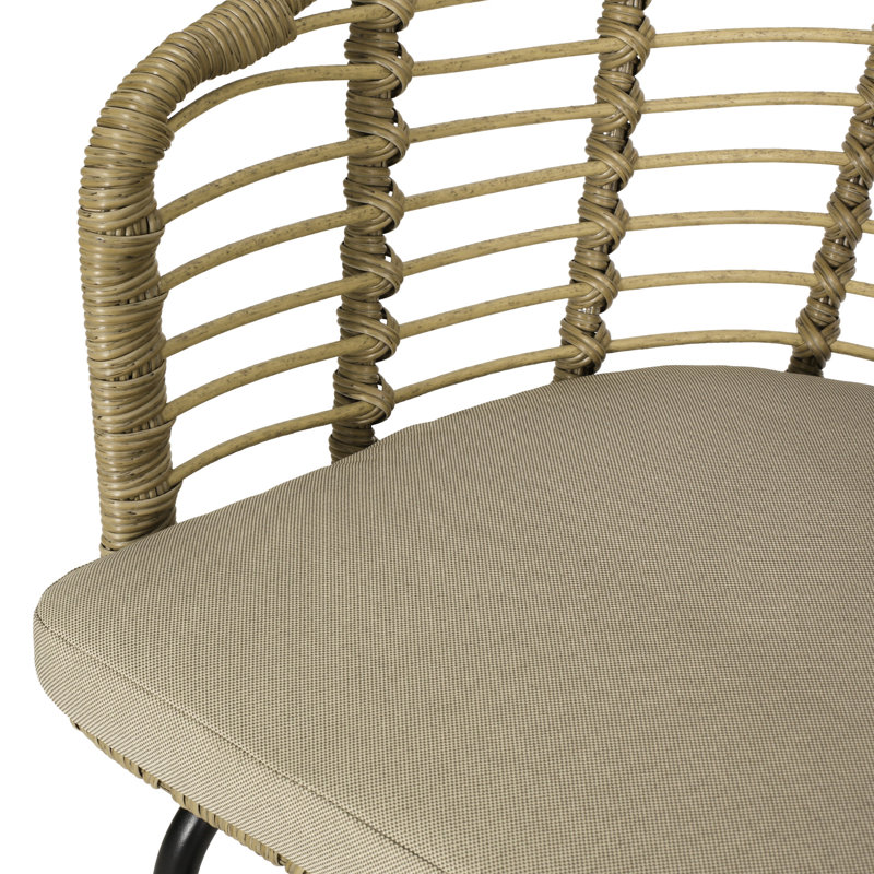 Outdoor Chair With Sleek Design, Water- Cushions, 22.77W X 23.16D 30.23H, Assembly Required, Brown & Beige Modern For Garden, 30.23H 22.77W, +