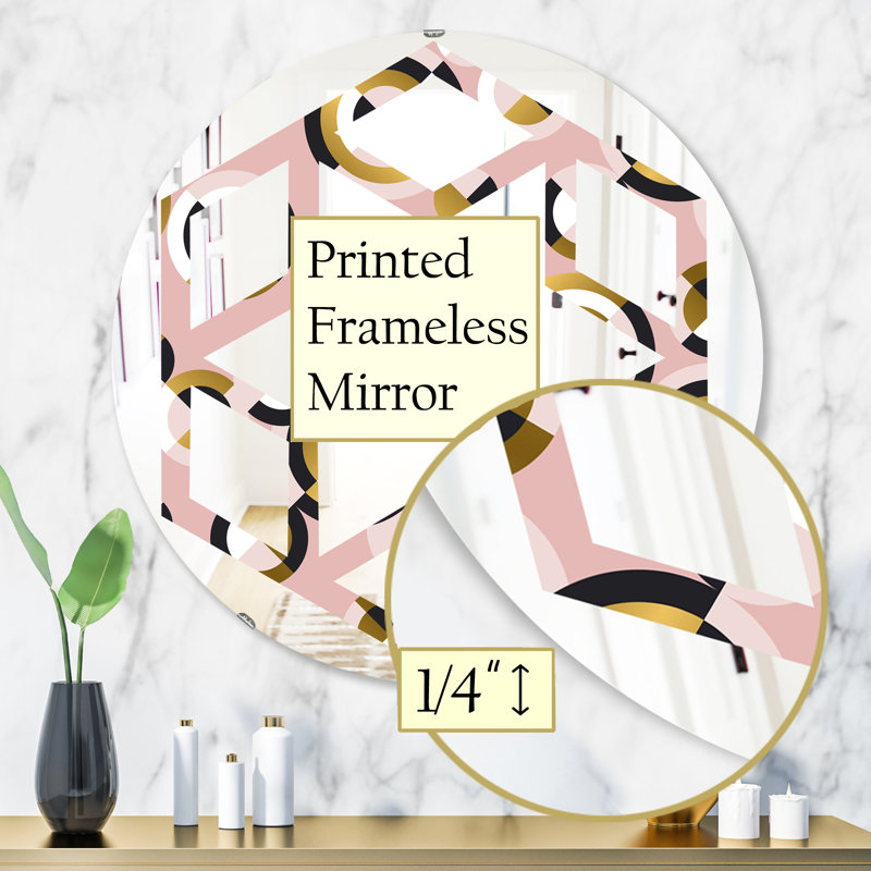Miroir mural sans cadre à motif géométrique, 31,5 po x 31,5 po