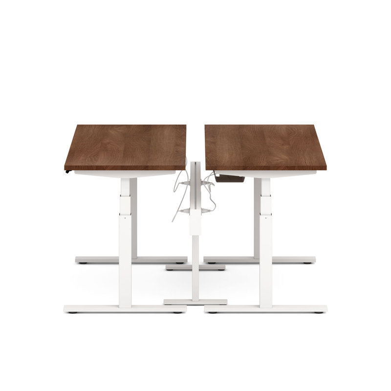 Bureau pour 2 perches Series L Series, H 50,5 po x l 58 po x P 57 po, Blanc/noyer