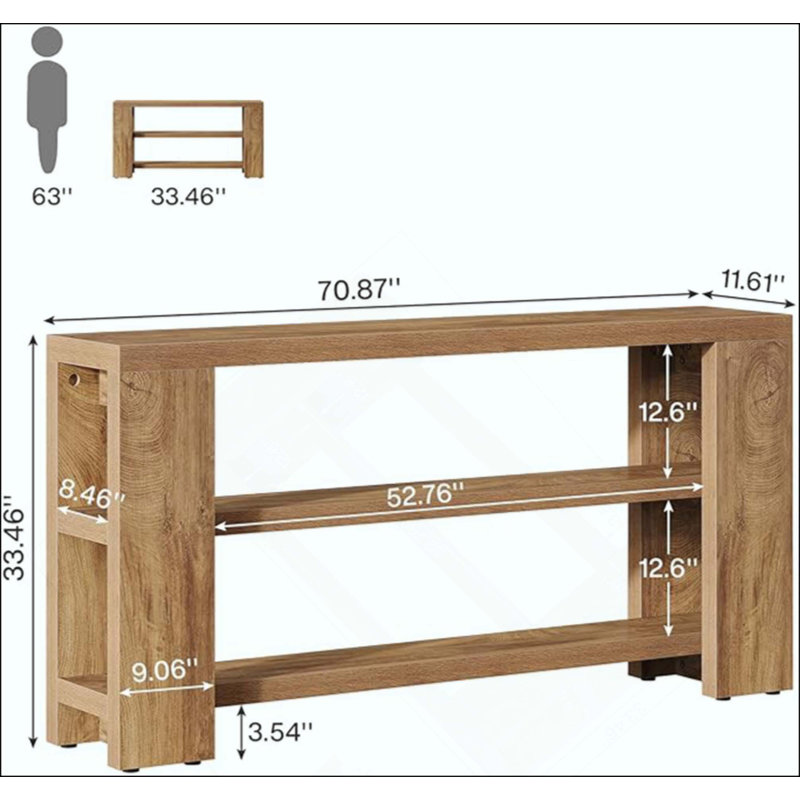 Sofa Table,3-Tier Side Table,Console Table