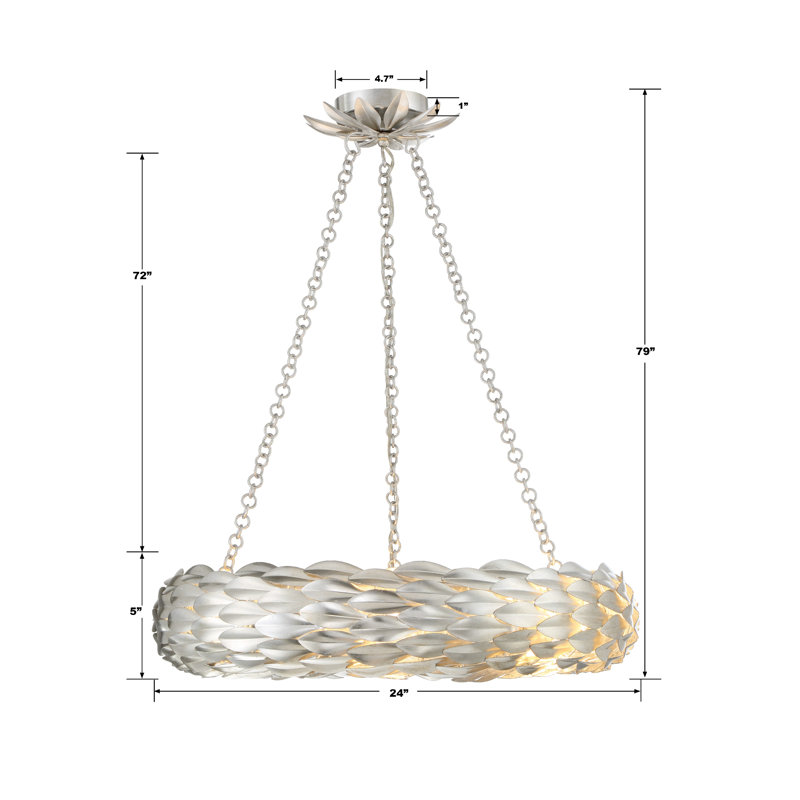 Adelynn - Light Antique Silver Wagon Wheel Pendant, 6