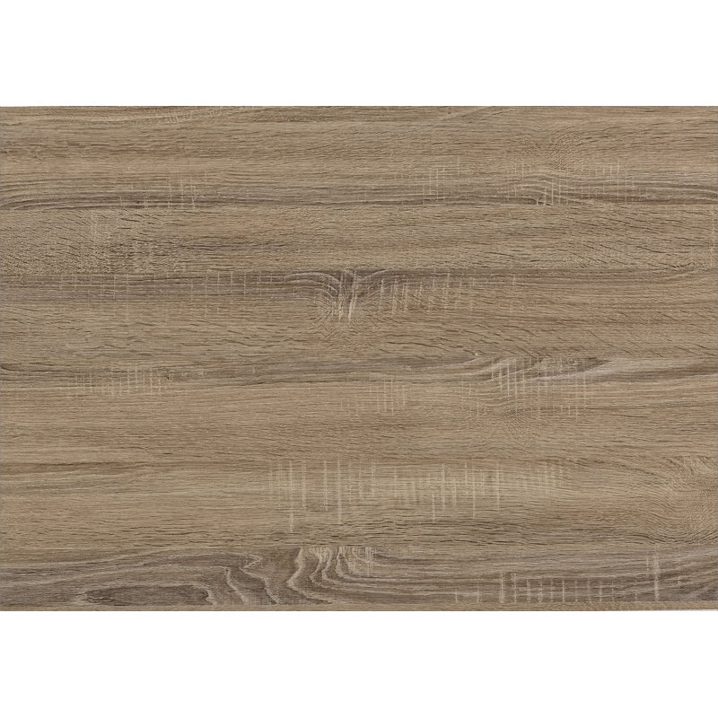 Table d'appoint, en forme de C, bout, côté, collation, tiroir de rangement, stratifié brun, métal noir, Taupe