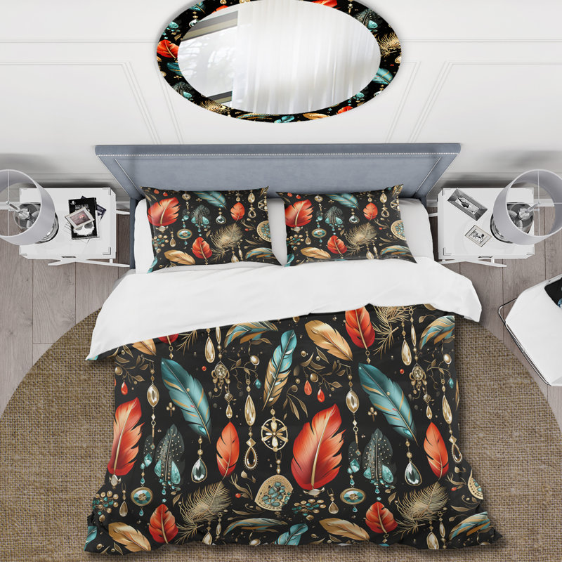 Ensemble de housse de couette Black Jewerly Boho Chic - Boho, Housse de couette pour très grand lit et 2 très