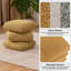 Square Linen Swivel Ottoman Footstool with Stacked Cushion Design for Living Room-507236378