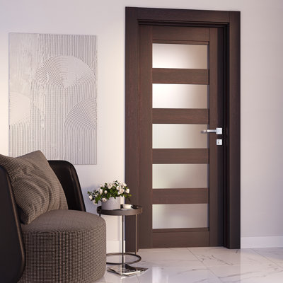 Avon 07-07 Panelled Manufactured Wood and Glass Interior Door Slab