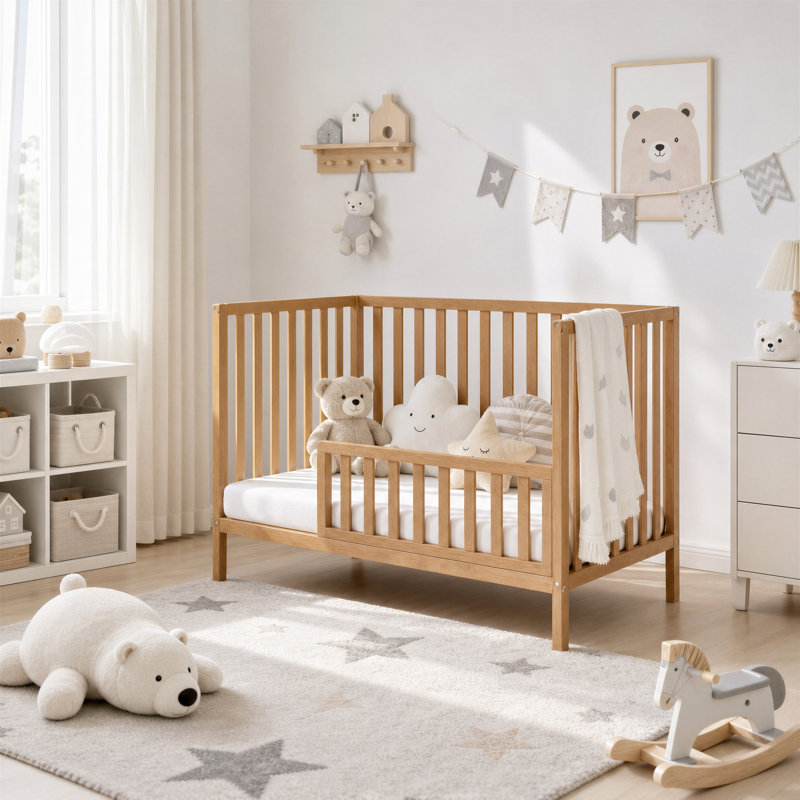 4-in-1 Vertical Slat Cot Bed with Mattress
