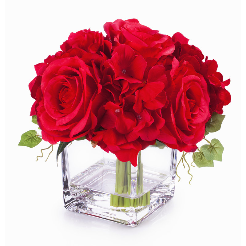 Silk Arrangement in Vase, Red