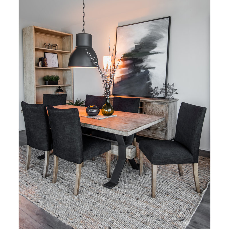 Table de salle à manger en pin récupéré de 90 po de largeur Watchtower