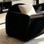 Chaise longue minimaliste en tissu noir-693983336