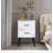2-Drawer Nightstand With Metal Legs And Handles, Modern Minimalist Design For Compact Spaces