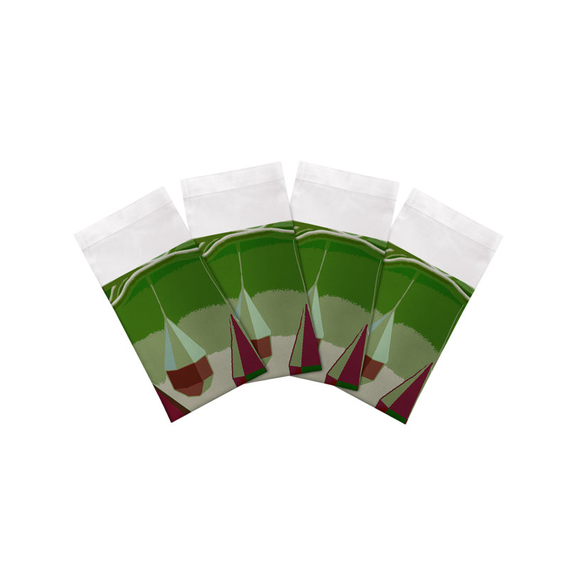 Ornaments Cotton Sateen Dinner Napkins, Plum Emerald
